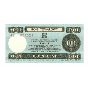 Pewex, Gift Certificate, 1 cent 1979 - HL