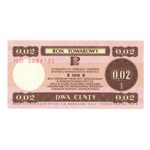 Pewex, Bon Towarowy, 2 centy 1979 - HO