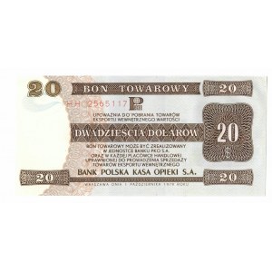Pewex, Bon Towarowy, 20 dolarów 1979 - HH