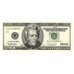 USA, Zestaw 3 banknotów o nominale 20 dolarów 1993, 1996 i 2004
