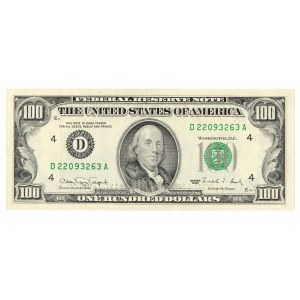 USA, $100 1990 - Villalpando &amp; Brady