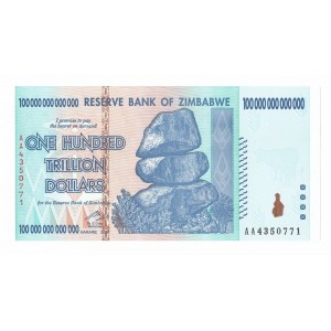Zimbabwe, 100 Trillion Dollars 2008 AA