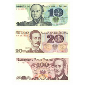 People's Republic of Poland, Set of 10-100 zloty banknotes