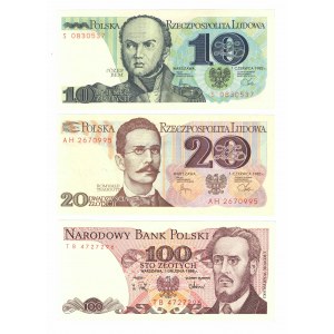 Volksrepublik Polen, Satz von 10-100 Zloty-Banknoten