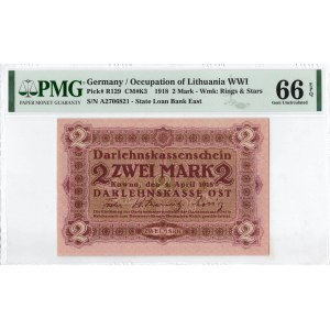 Kaunas, 2 marks 1918 - PMG 66EPQ - BEAUTIFUL