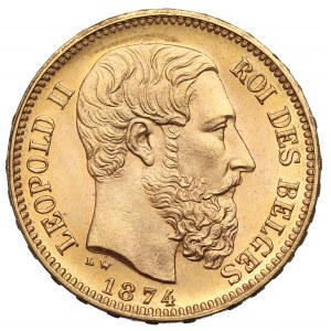 Belgium, 20 francs 1874