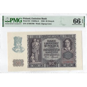 GG, 20 złotych 1940 A - PMG 66EPQ