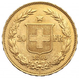 Switzerland, 20 francs 1890