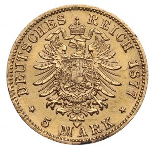 Deutschland, Preußen, 5 Mark 1877 C, Frankfurt