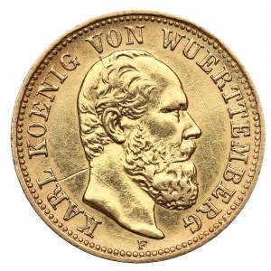 Germany, Wuertemberg, 5 mark 1877 F