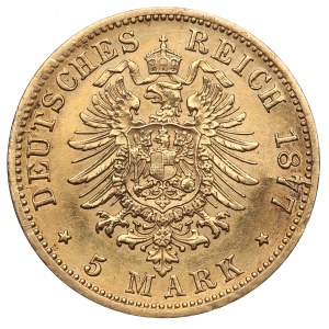 Niemcy, Wirtemberga, 5 marek 1877 F