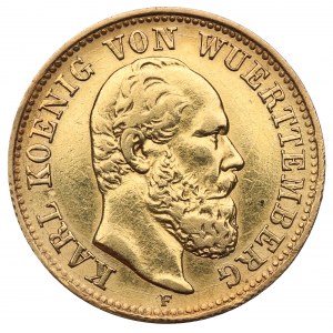 Deutschland, Württemberg, 5 Mark 1877 F