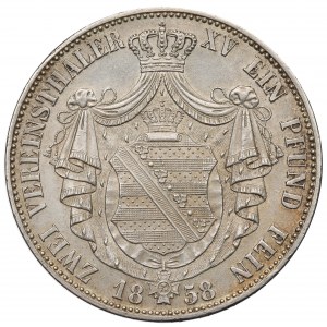 Deutschland, Sachsen, 2 Taler=3-1/2 Gulden 1858