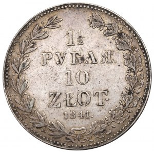 Russische Teilung, Nikolaus I., 1-1/2 Rubel=10 Gold 1841 MW, Warschau - selten