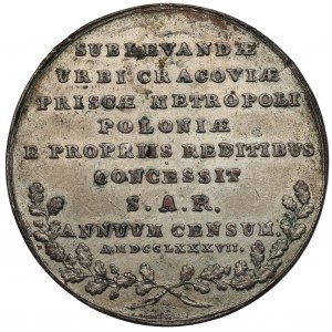 Stanislaw August Poniatowski, Medaille Geschenk an Krakau 1787, Holzhausser - Galvanische Kopie