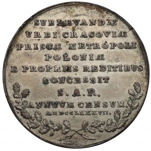 Stanislaus Augustus, Medal donation for Cracow 1787, Holzhausser - copy