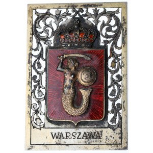 Poland, Placard with the coat of arms of the city of Warsaw - silver small version