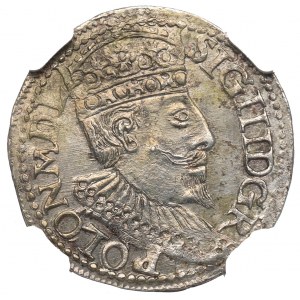 Sigismund III, 3 groschen 1595, Olcusia - NGC UNC Details