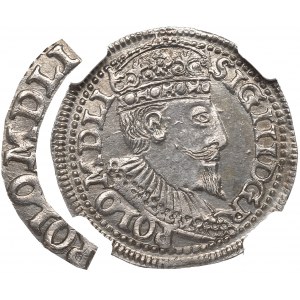 Sigismund III, 3 groschen 1596, Olcusia - NGC UNC Details