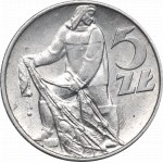 PRL, 5 złotych 1974 Rybak - na trawce rzadkość