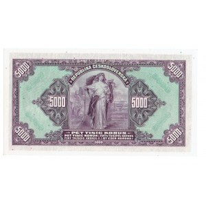 Czechoslovakia, 5,000 crowns 1920 - MODEL Ser. C