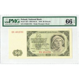 PRL, 50 Zloty 1948 DE - PMG 66EPQ