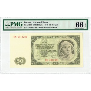 PRL, 50 zloty 1948 EN - PMG 66EPQ