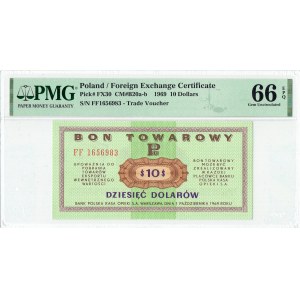 Pewex, Geschenkgutschein, $10 1969 FF - PMG 66EPQ