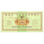 Pewex, Bon Towarowy, 10 dolarów 1969 FF - PMG 66EPQ