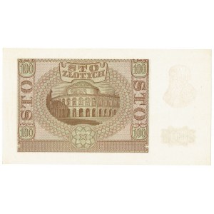 GG, 100 Zloty 1940 B - Fälschung aus der ZWZ-Zeit