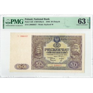PRL, 50 zloty 1946 £ - PMG 63EPQ