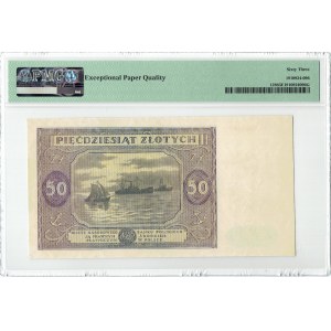 PRL, 50 złotych 1946 Ł - PMG 63EPQ