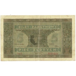 II RP, Bilet Państwowy 5 złotych 1926 - G