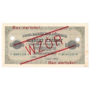 II RP, 500.000 marek polskich 1923 D - WZÓR