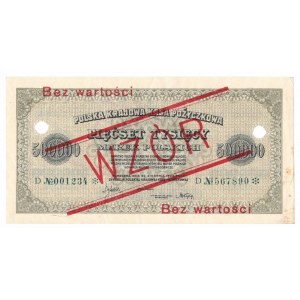 II RP, 500.000 marek polskich 1923 D - WZÓR