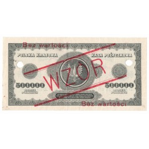 II RP, 500.000 marek polskich 1923 D - WZÓR