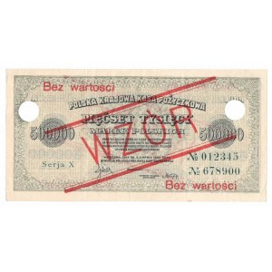 II RP, 500.000 marek polskich 1923 X - WZÓR