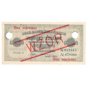 II RP, 500,000 Polish marks 1923 X - MODEL.
