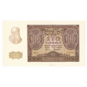 GG, 100 Zloty 1940 B - Fälschung aus der ZWZ-Zeit