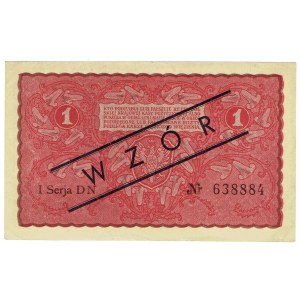 II RP, 1 polnische Marke 1919 I SERIE DN - MODELL