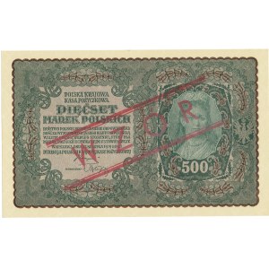 II RP, 500 polnische Mark 1919 1. Serie BF MODELL