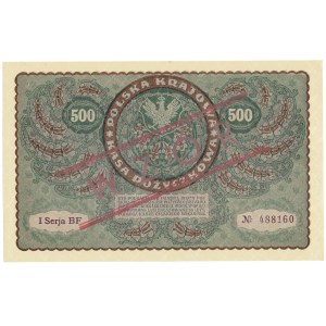 II RP, 500 polnische Mark 1919 1. Serie BF MODELL