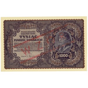 II RP, 1000 polnische Mark 1919 III Serie AT MODELL