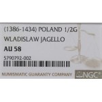 Vladislaus II Jagello, Halfgroat without date, Cracow - NGC AU58