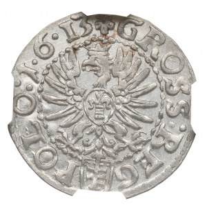 Sigismund III Vasa, Grosz 1613, Krakau - 1-6-13 NGC - MS62