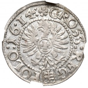 Sigismund III Vasa, Grosz 1614, Krakau - 16-14: - NGC MS64 - OKAZOWY