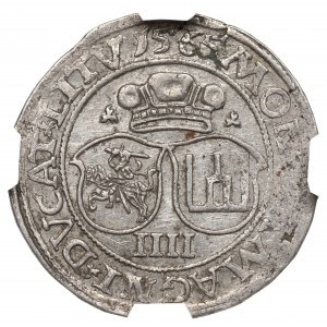 Zygmunt II August, Czworak 1565, Wilno - L/LITV - NGC AU55