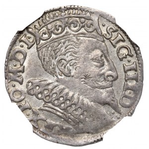 Sigismund III, 3 groschen 1596, Bromberg - NGC MS62