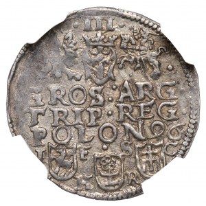 Sigismund III, 3 groschen 1596, Bromberg - NGC MS62