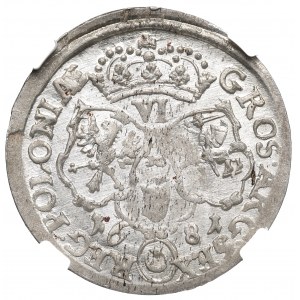 John III Sobieski, 6 groschen 1681, Bromberg - NGC MS63